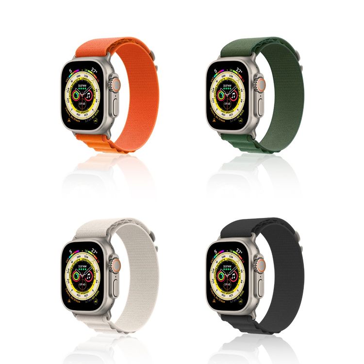 Green Lion Ultra Series High-Strength Watch Strap for Apple Watch 42/44/45/49mm, Polyester Material, Comfortable & Breathable, Ultra-Thin Design - Green