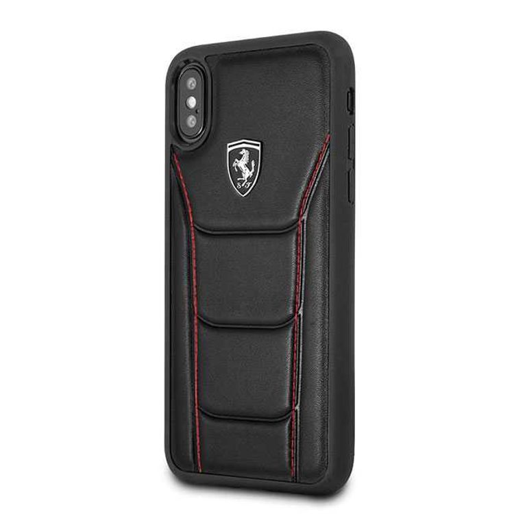 CG MOBILE Ferrari Heritage 488 Genuine Leather Hard Phone Case Compatible for iPhone Xs Max (6.5") Shock & Scratch Resistant Mobile Case Officially Licensed - Black