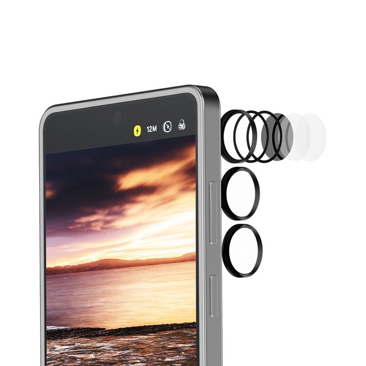 Levelo Lucentquint Camera Lens Protector with Anti-reflective Coating, Samsung Galaxy S26 Compatibility, 99% Light Transmittance, Durable-Sided AR Glass, Oleophobic Coating, Resilient Glass, Scratch Resistance, High-Aluminum Glass Material, 0.33mm Glass Thickness, 9H Glass Thickness - Black
