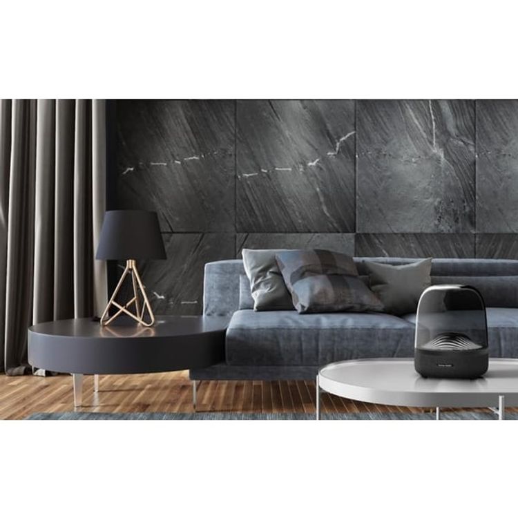 Harman Kardon Aura Studio 4 Wireless Stereo Speaker, Superior Sound performance, Unique diamond-effect lighting that dances to the music - Black