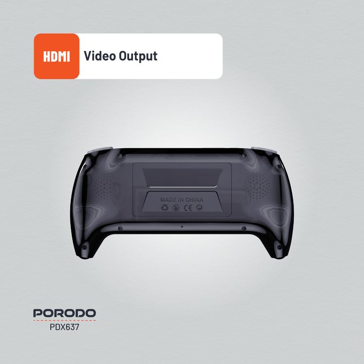 وحدة تحكم الألعاب بورودو جيمينج أركيد X مع مخرج فيديو HDMI، تدعم جهاز تحكم خارجي، قراءة الكتب الإلكترونية، نقل بيانات عالي السرعة، سعة بطارية 2500 مللي أمبير، شاشة بحجم 4.3 بوصة - بالألوان الأسود والأبيض.