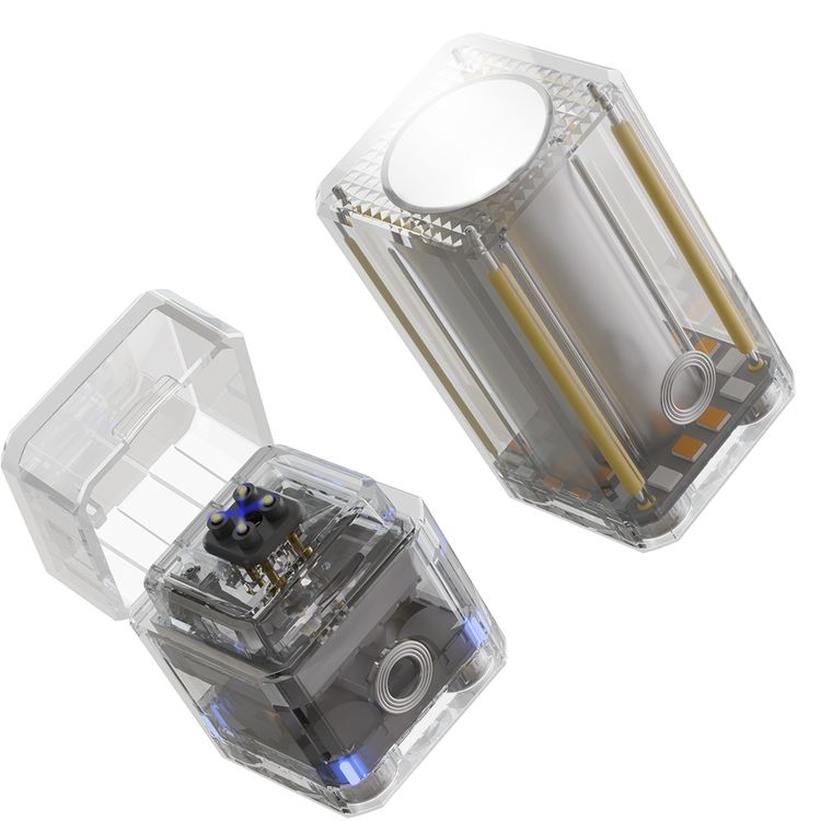 باوربانك Levelo SwapCell Pro بسعة 15000mAh مع ملحقات، 3 خلايا بطارية، قوة مغناطيسية قوية، ولاعة قوسية ورؤوس مصباح يدوي، خلية بطارية واحدة ورأس متضمن، شحن سريع - شفاف
