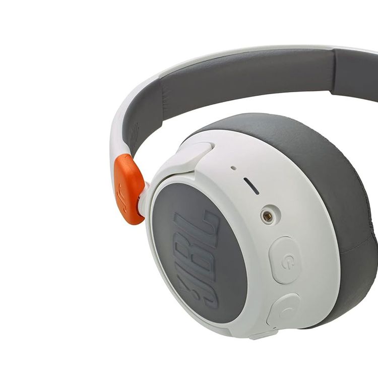 JBL JR460NC Wireless Over-Ear Headphones with Noise Canceling for Kids, Lightweight & Compact Design, Up to 30 Hours Music Play Time, 3 Microphones, Multi-Point Connection, Rechargeable Battery, Built-in Microphone - White