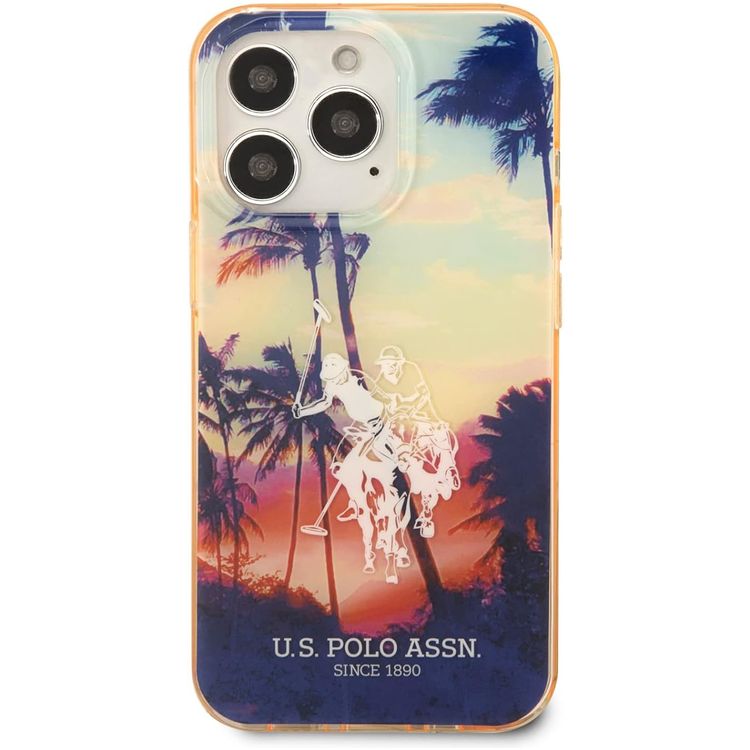 USPA PC/TPU Case with California Design & Horse Dyed Bumper iPhone 14 Pro Compatibility - Red