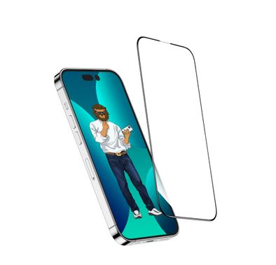 Green Lion 9H Steve Full Screen Protector for iPhone 14 Pro, HD Crystal Clear, Full-Screen Coverage, Grease Resistance, Anti-Fingerprint, Anti-Scratch - Clear