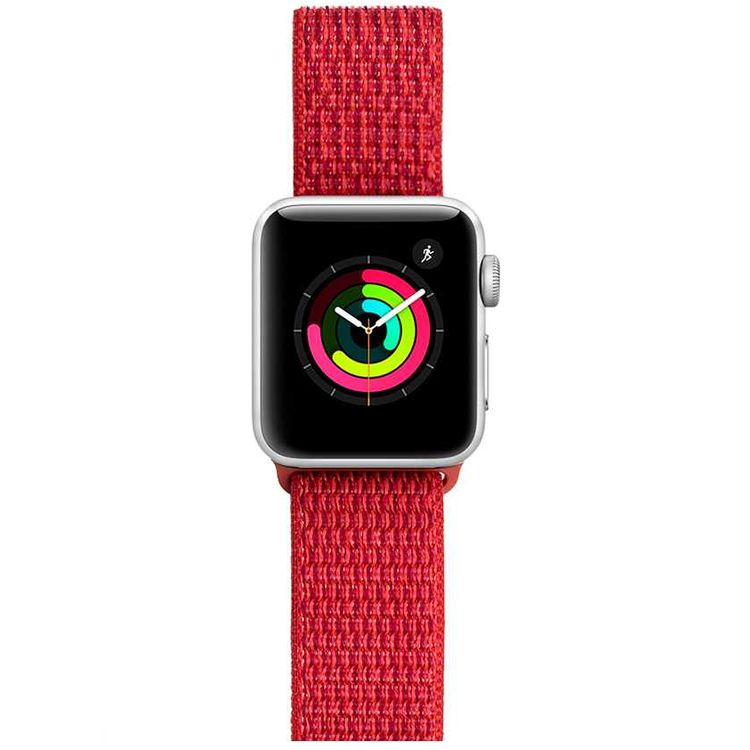 Porodo Nylon Watch Band Compatible For Apple Watch 44mm/42 - Red