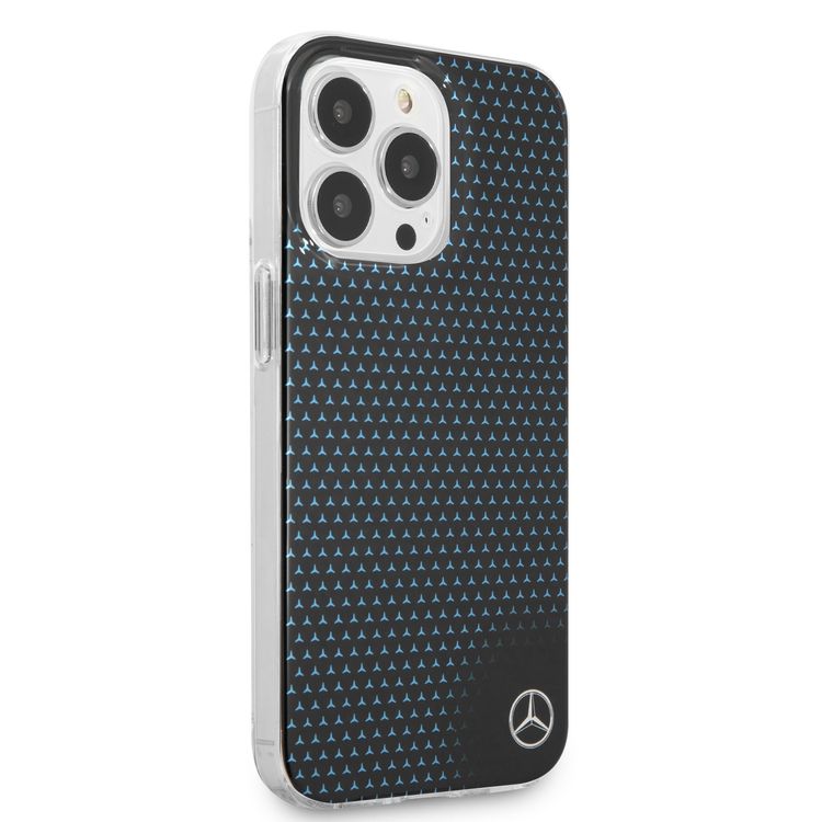 CG MOBILE Mercedes Benz PC/TPU Case with Black Stars Pattern Compatible for iPhone 13 Pro (6.1") Anti-Scratch, Easy Access to All Ports, Drop Protection & Shock Absorption