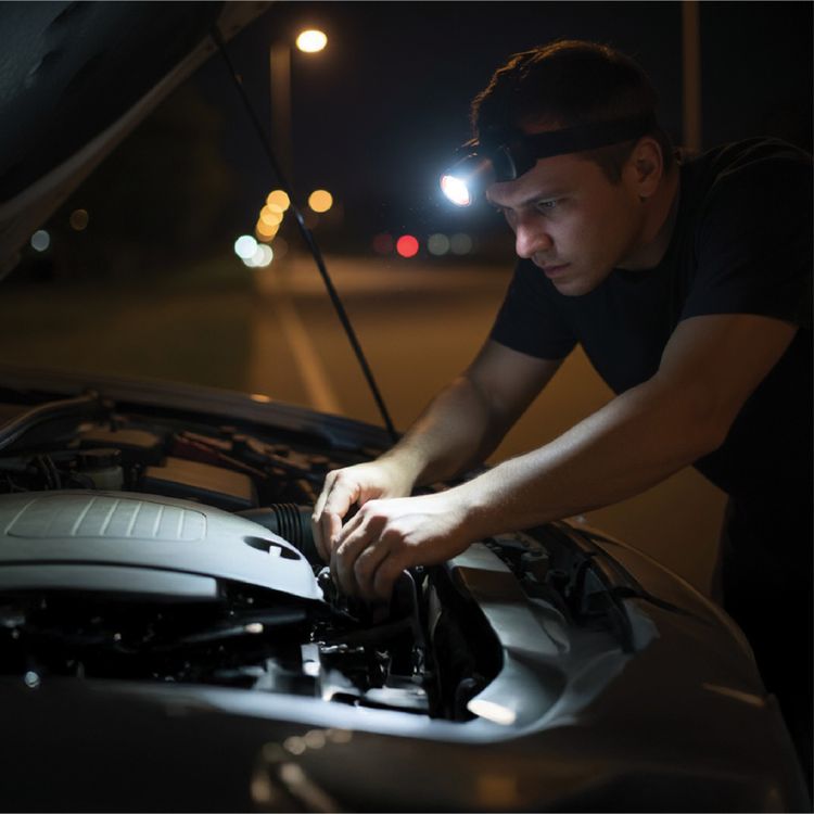 Green Lion Beam Light Rechargeable Head Lamp with 350 Lumens Brightness and 3-Level Brightness Modes, Aluminum Lamp Head, Type-C Charging , Adjustable Angle, Elastic Head Strap, Dual Lighting Modes, 4.5 Hours Working Time  - Black