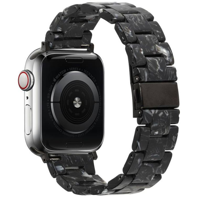 Devia Elegant Resin Watch Band 42/44mm, Fashionable Style, Easy installation, Comfortable High-Tech Surface Finish, Water Resistant, High Quality Stainless Steel, Durable - Black