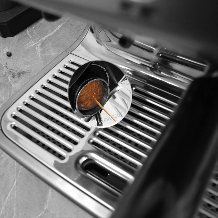 مرآة إسبرسو بطلاء من الستانلس ستيل من LePresso، قاعدة مغناطيسية، تصميم مدمج، مقاس المرآة 65 مم - بني