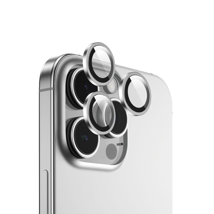 Green Lion HD Plus Camera Lens Protector for iPhone 16 Pro & 16 Pro Max, Scratch-Resistant, Water-Resistant, Shatterproof, Anti-Glare Coating, High Transparency - White Titanium
