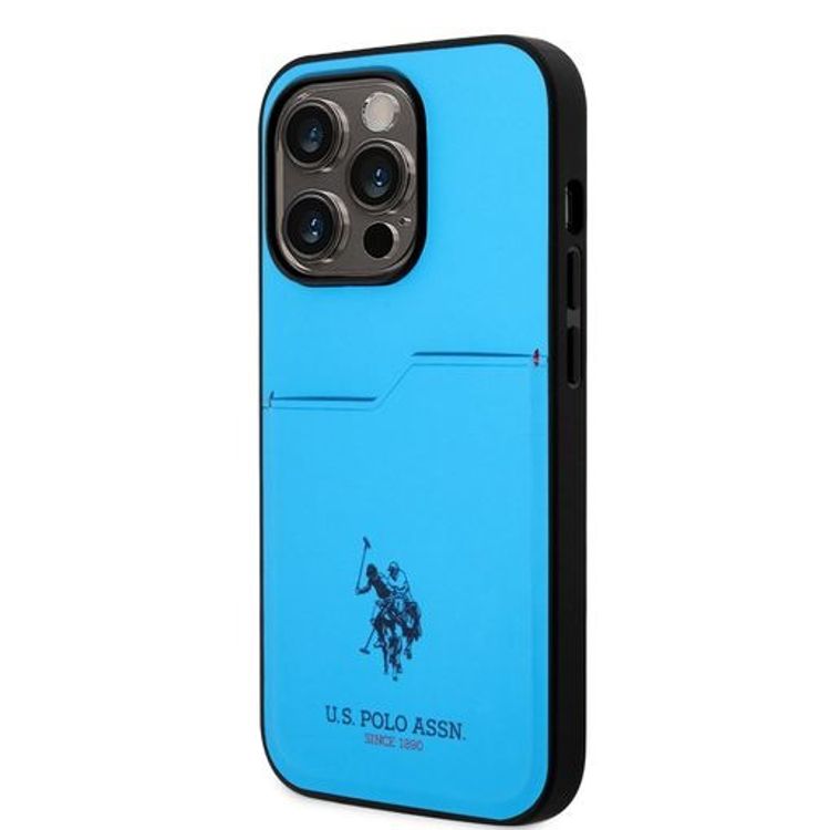 U.S. Polo Card Slot Hard Case iPhone 14 Pro - Blue