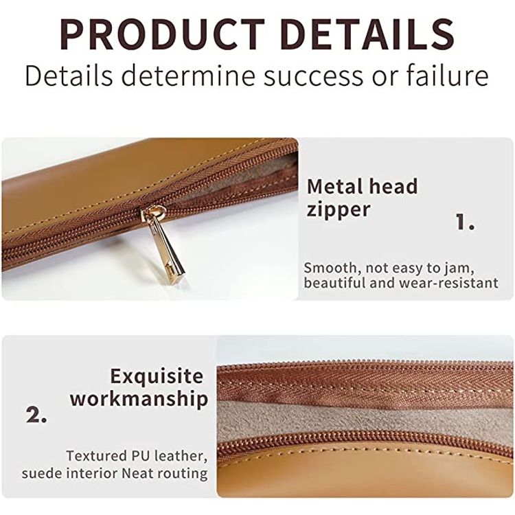 Ahastyle PU Leather Storage Bag foe Apple Pencil 1&2 - Brown