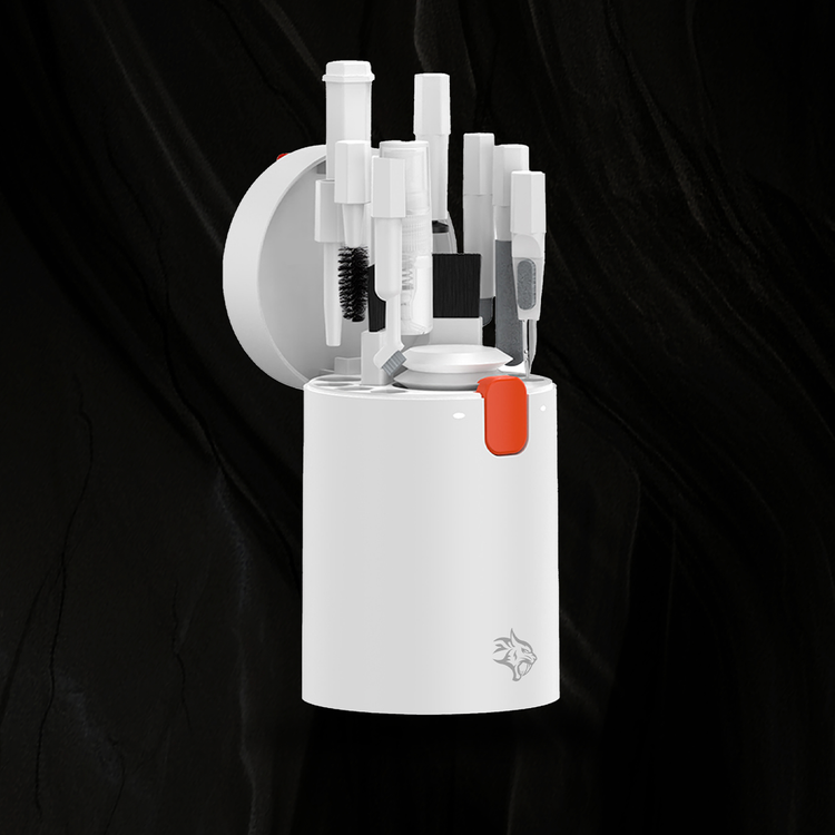 مجموعة تنظيف بورودو للألعاب 21 في 1 مع مكنسة كهربائية ومنفاخ، بقوة 1.5 وات، سهلة السفر، متعددة الأغراض، سعة بطارية 600 مللي أمبير، تصميم خفيف الوزن وصغير الحجم، محمولة، مجموعة تنظيف عميق لسماعات الأذن ولوحة المفاتيح والشاشة والكمبيوتر اللوحي والساعة الذكية - أبيض