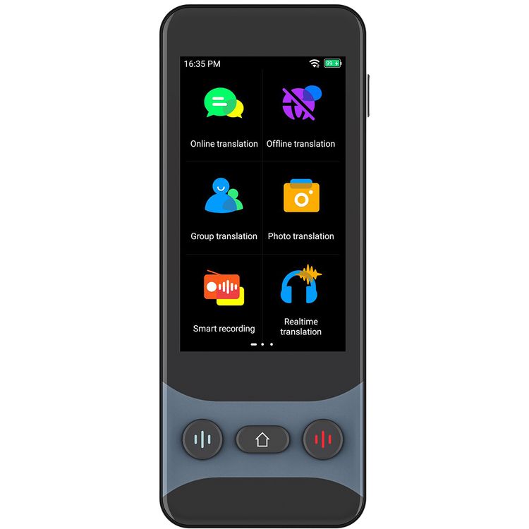 Levelo FluentLink Offline & Online Voice Translator, Built-in ChatGPT, Unit Conversion, Exchange Rate Conversion - Gray