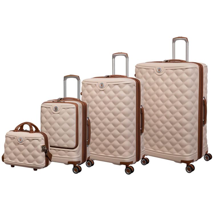 it luggage Indulging Unisex ABS Hard Case Luggage, Expandable Trolley Bag with 8x360° Spinner Wheels and TSA Lock - Medium / Cream