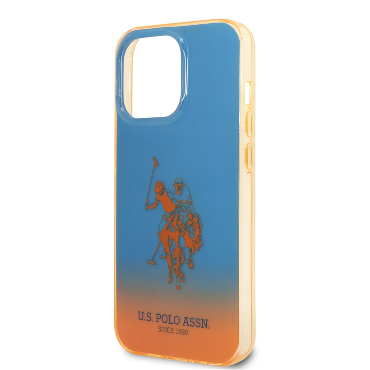 USPA PC/TPU Case with Dyed Bumper & Horse Logo iPhone 14 Compatibility - Navy