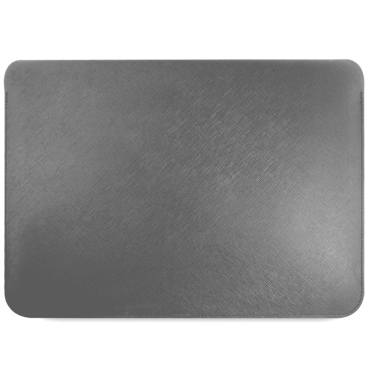 Karl Lagerfeld Saffiano Ikonik Karl Computer Sleeve Compatible for a 14-inch notebook / tablet, Slim Lightweight Portable Storage Bag, Protective Case Cover - Silver