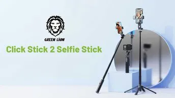 Green Lion Click 2 Selfie Stick in UAE | Up to 110cm Adjustable Length, Quadruped Support - Black | (GNCLISTCK2BK)