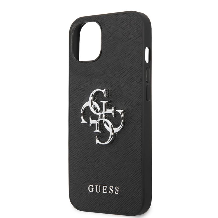 CG MOBILE Guess PU Saffiano Case with Big 4G Silver Logo Compatible for iPhone 13 Pro Max (6.7") Anti-Scratch, Easy Access to All Ports, Shock Absorption & Drop Protection Back Cover Suitable with Wireless Charging Officially Licensed