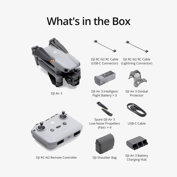 Fly More Combo DJI Air 3 With DJI RC-N2 Remote Controller