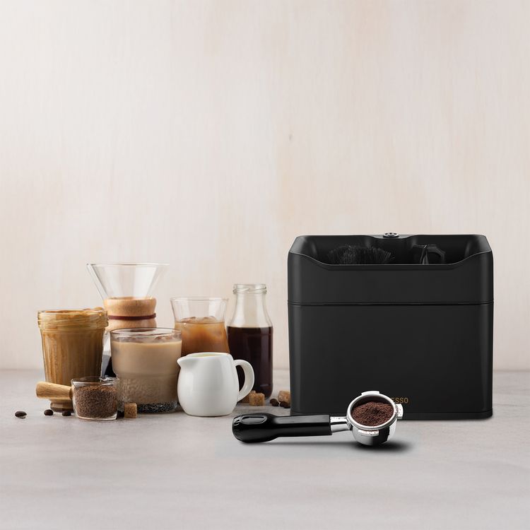 LePresso Automatic Portafilter Cleaner with 340RPM Motor Speed, 20W Rated Power, Hassle-Free Disposal, 58mm Portafilter Compatibility, Quick Assembly - Black