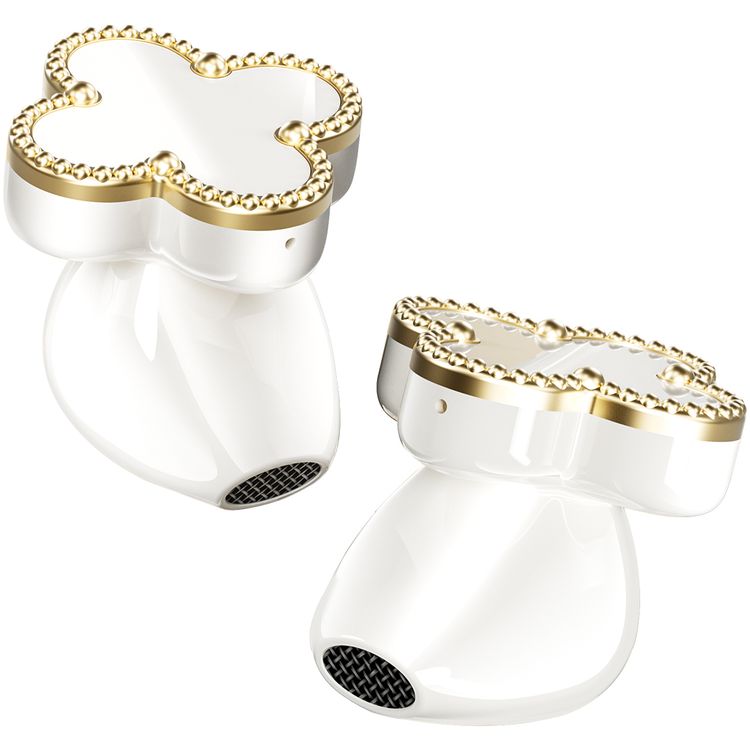 Porodo Soundtec Chic True Wireless Earbuds with ENC, Up to 4.5 Hours Working Time, Bluetooth Version 5.4, 10m Transmission Range, Omnidirectional Microphone, Immersive Audio, Ergonomic Fit, Includes 18cm Chain - White