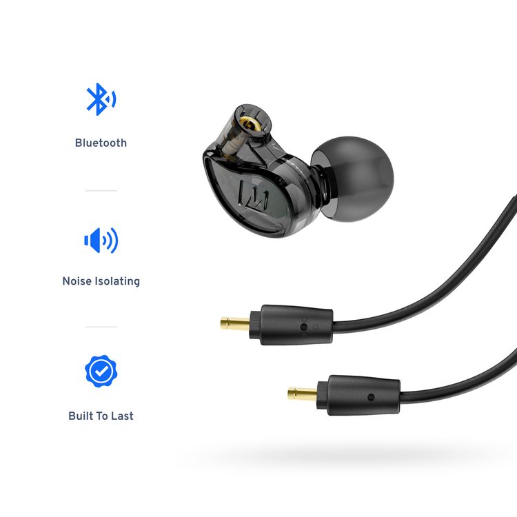 MEE Audio M6 Pro 2nd Generation In-Ear Monitors Headphones Wired + Wireless Combo Pack: Includes Stereo audio Cable and Bluetooth audio Adapter (Black)