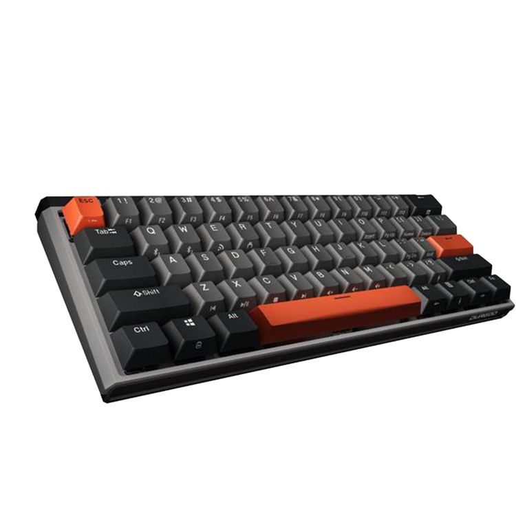 Durgod K330W Gateron Crystal لوحة المفاتيح الميكانيكية اللاسلكية Doubleshot PBT Profile - أسود / رمادي / برتقالي