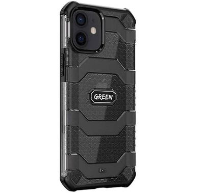 Green Lion Explorer Series Shockproof Case for iPhone 12 & 12 PRO (6.1"), Durable, Thickened Corners, Screen Protection, Non-Slip Design, Rubber Button, Lens Protection - Black