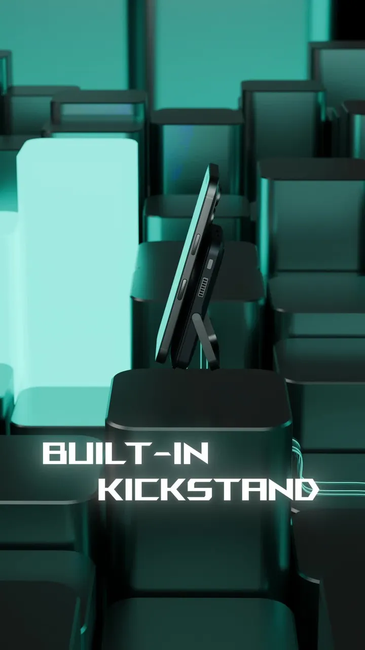 Levelo Osaka Portable 10000mAh Power Bank with LED Display , Heat Dispenser, PD 20W, Built-in Kickstand, Plastic Rubber Finish Material - Dark Gray