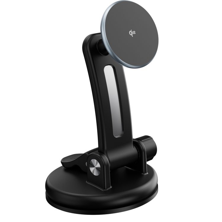 شاحن السيارة المغناطيسي باورولوجي إير ويف مع حامل للوحة القيادة وحامل لفتحة التهوية، بطاقة شحن للهاتف تبلغ 15 واط، وطاقة شحن للسماعات تبلغ 5 واط، شحن لاسلكي سريع Qi2، طول الكابل 1.2 متر، زاوية مشاهدة 360 درجة،