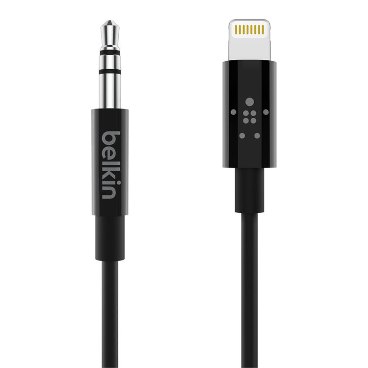 Belkin 6ft Lightning to Audio Cable, 3.5mm Audio Cable with Lightning Connector - Black