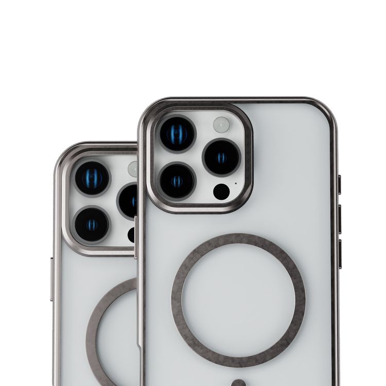 Levelo Elio PC Case with Camera Ring Stand for iPhone 16 Pro Max, Built-in Kickstand, MagSafe Compatible - Titanium