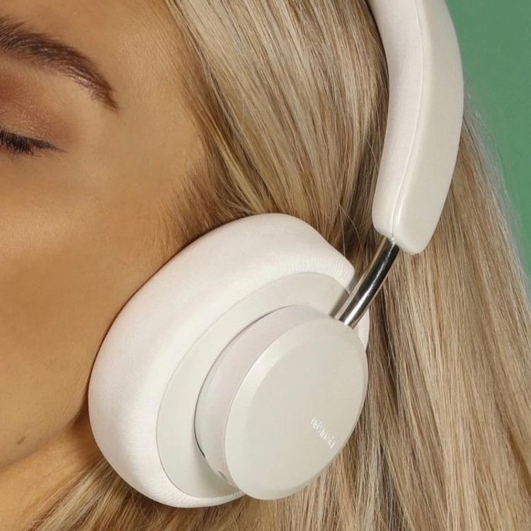 Urbanista Miami Headphones with Active Noise Cancellation, On-ear Detection, Ambient Sound Mode, Compatible with iOS & Android - Pearl White 