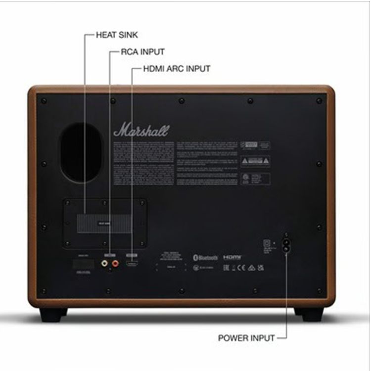 Marshall Woburn III Wireless Bluetooth Stereo Speaker, 10m Bluetooth Range, Bluetooth Version 5.2, Iconic Marshall Styling, High-quality Materials, Dynamic Loudness - Brown