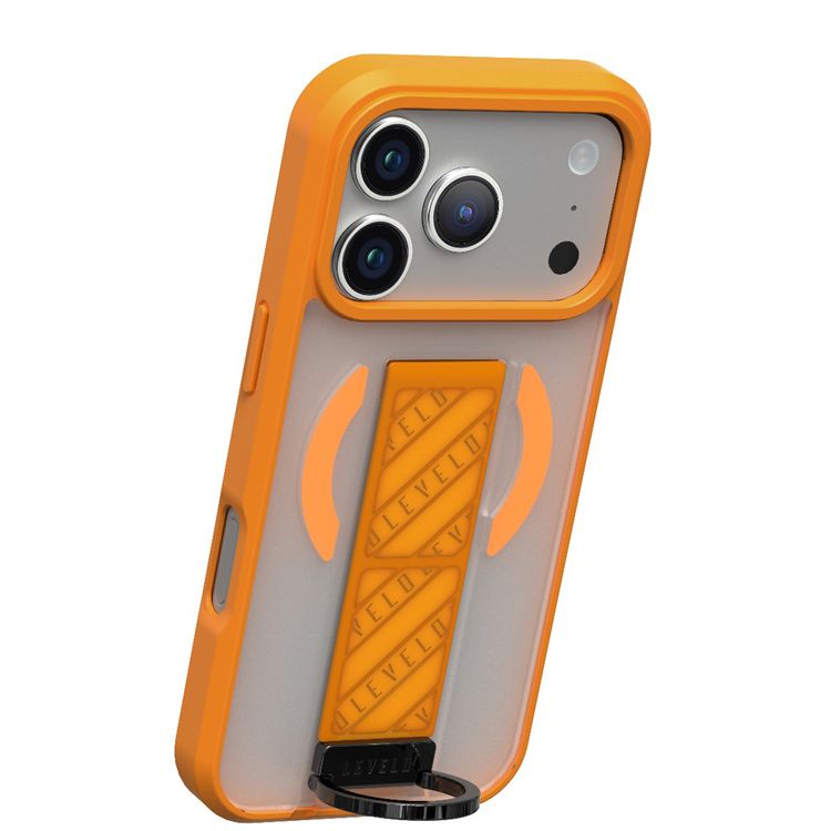 غطاء ليفيلو مورفيكس كلارا جريب ستاند ماغ سيف لجهاز آيفون 17 برو، حواف مرتفعة للكاميرا والشاشة، مغناطيسات قوية، جسم مقاوم للصدمات وتشطيب غير لامع، حامل حلقة D مرن، مقاومة لبصمات الأصابع - برتقالي شروق الشمس