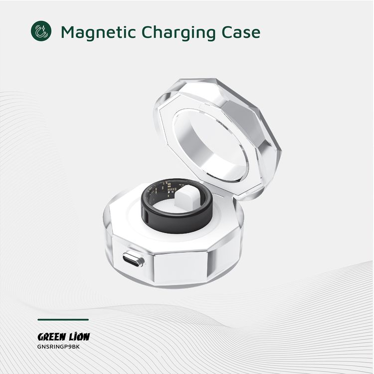 Green Lion Smart Ring Pro with Digital Display, Size 9 (18.9mm), 5.1 Bluetooth Connection, IP68 Waterproof Level, 5 ATM Dustproof Level, 128KB ROM + 96KB RAM, 10–15 Days Standby Time, Compatible with Android 9 & Above, iOS 10 & Above - Black