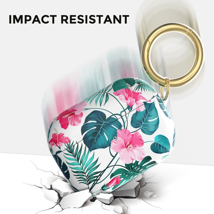 AhaStyle Premium TPU Rugged Hard Shell Design Case with Anti-Lost Ring Compatible for AirPods Pro, Scratch Resistant, Shock Absorption, Drop Protection, & Dustproof Protective Hard Shell Cover Suitable with Wireless Charging - Orchid - AirPods Pro