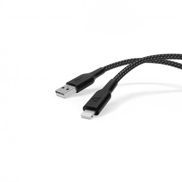 كابل باورولوجي مضفر USB-A إلى Lightning - أسود