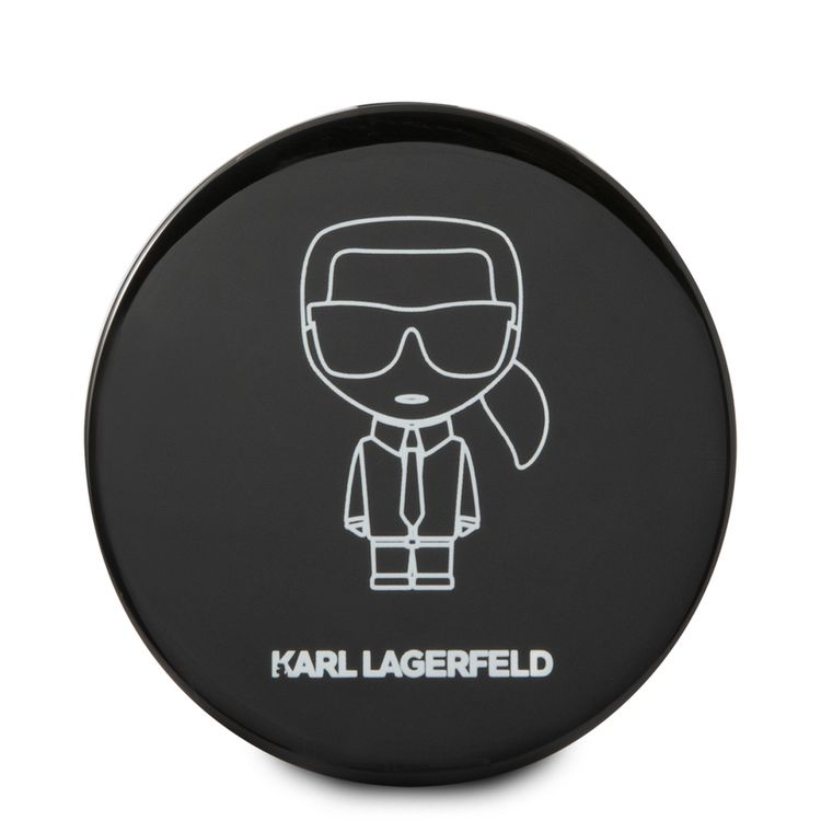 Karl Lagerfeld Bundle Ikonik Silicone Airpods 1/2 Case, high quality silicone,  fits perfectly + Mirror Powerbank 2000mAh, Li-polymer Battery - Black