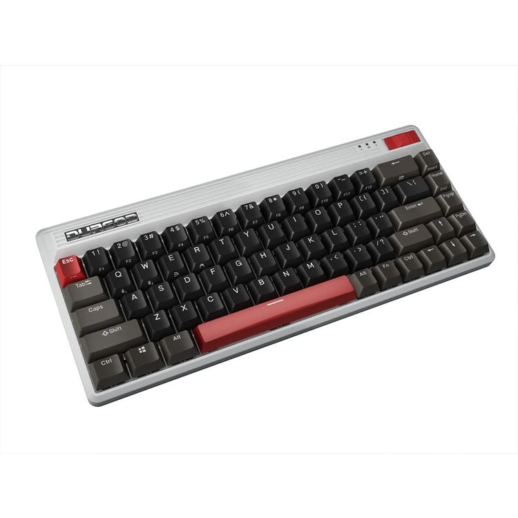 Durgod Fusion Wireless Mechanical Keyboard 65% Layout Doubleshot PBCherry Profile, Bluetooth 5.0, compatibility with Mac & Windows, USB Type C, Brown Switch - Gray/Black/Red