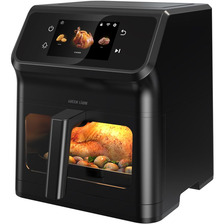 Green Lion Smart Air Fryer with 6.5L Capacity, Timer Function, TFT Touch Screen, Wi-Fi Connectivity, Installed Recipes, Rapid Air Circulation, Non-Stick Coating, Oil-Free Cooking