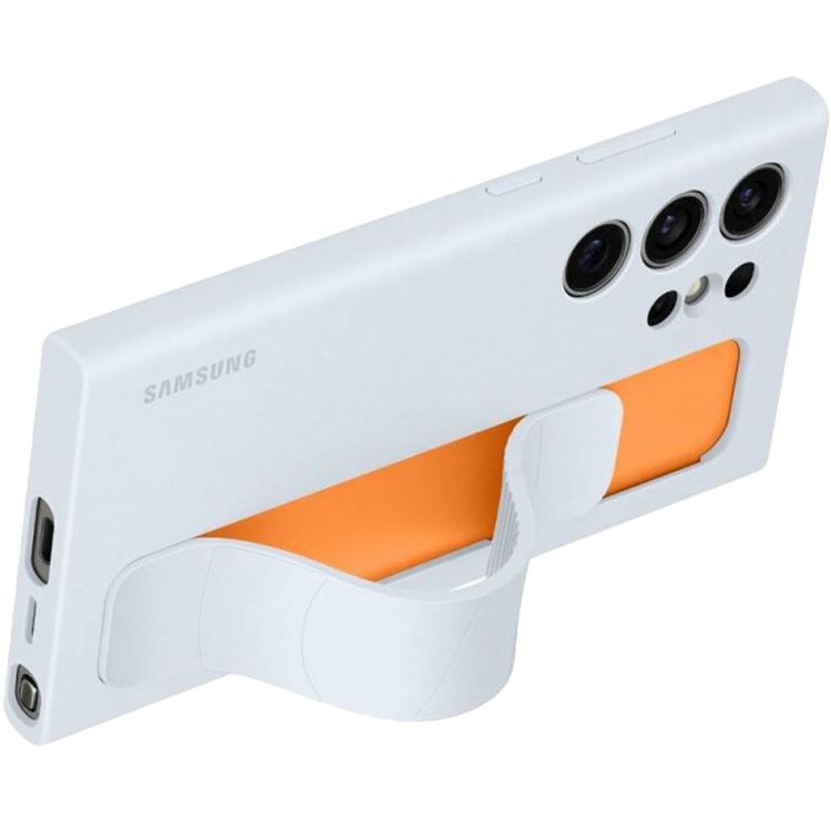 حافظة Samsung S24 Ultra Standing Grip مع حزام مريح سهل الإمساك، وعرض بدون استخدام اليدين جديد تمامًا، وقبضة مريحة وأنيقة