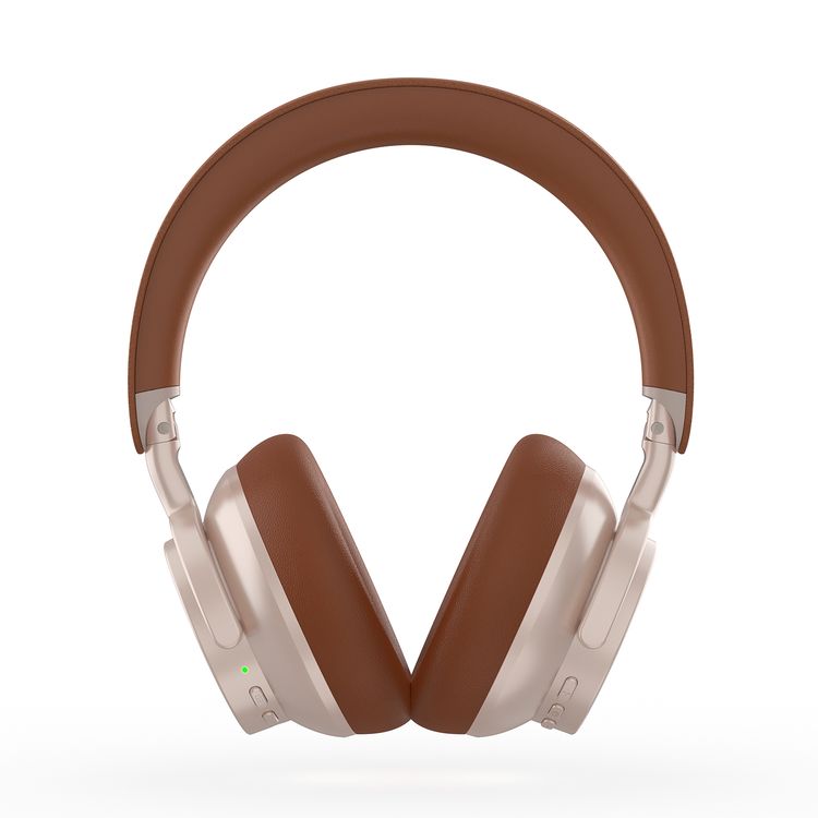 Powerology Astro ANC Wireless Headphones with Up to 40 Hours Play Time, Wireless & Wired Modes, Bluetooth Version 5.4, Customizable LED Lights, 600mAh Battery, Ergonomic Design, 95 Hours Standby Time, 40mm Driver Size - Khaki