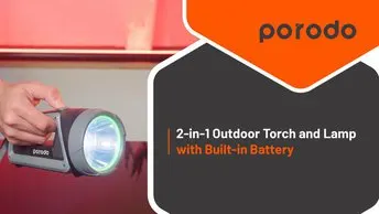Lifestyle By Porodo 2-in-1 Outdoor Torch & Lamp - Black (PD-LS2IN1TSL)