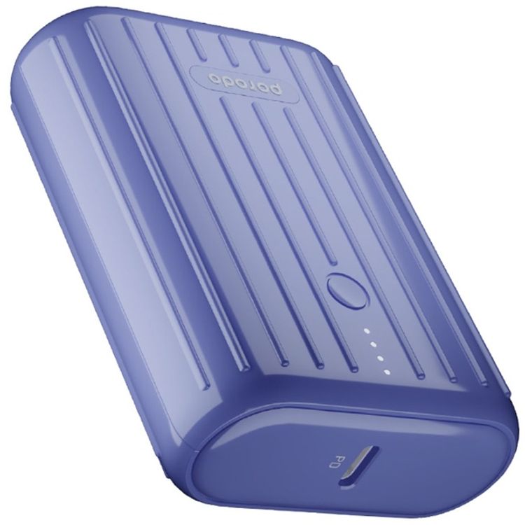 Porodo Power Bank 10000mAh QC3.0 with PD 20W, Dual Output, 3.5H Charging Time, Unique Design, Portable, Fast Charging - Purple