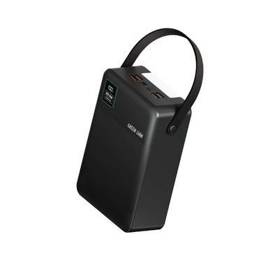 Green Lion Thunder 80 Power Bank with 80000mAh Battery Capacity, Flashlight, PD 20W, QC 22.5W, x4 USB-A & Lightning & Micro & USB-C Ports, LED Digital Display - Black
