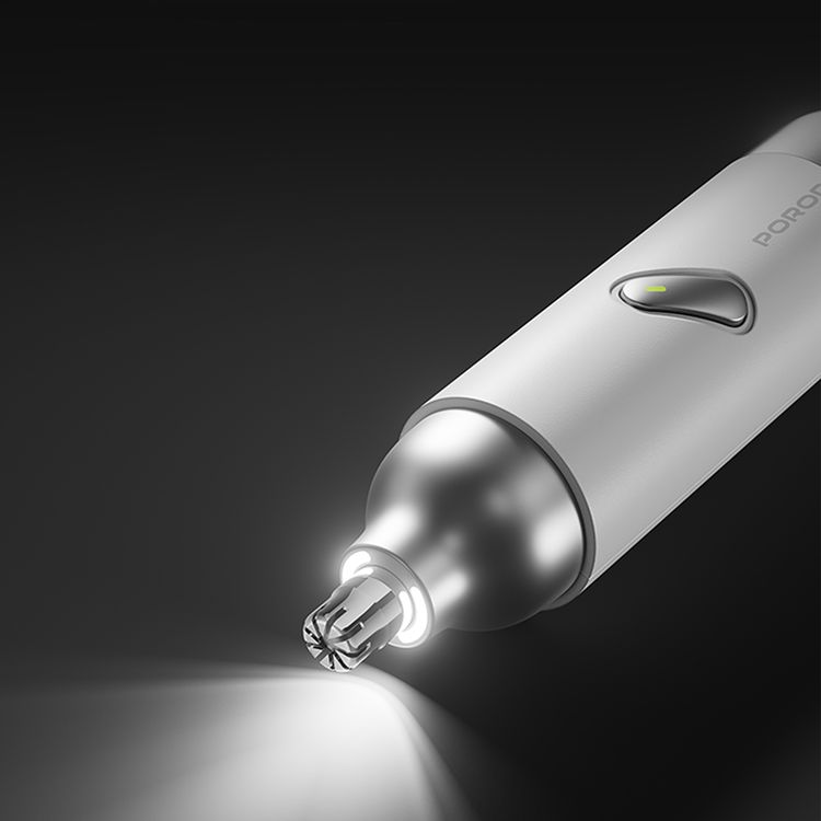 Porodo 2-in-1 Multifunctional Electric Shaver, 50 Minutes Working Time, 5500RPM Motor Speed, Quiet Operation, Built-in Light Function, Powerful Motor, 200mAh Battery, USB-C Charging Port - White
