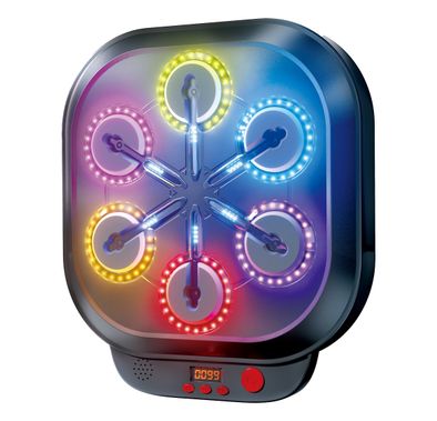 Porodo Lifestyle Interactive Boxing game, Digital Scorer, Gloves Included, Music Selection, Bluetooth Speaker, 6 Speed Level - Black